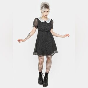 Disturbia Phantasma Lace Collar Mini Dress US 4 / UK 8